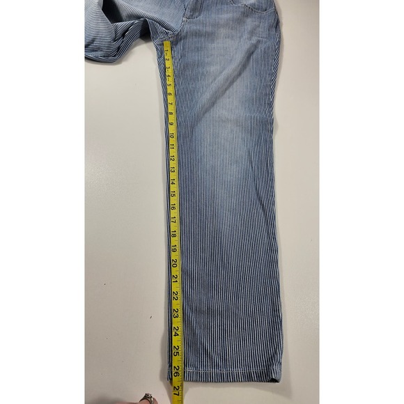 Chicos size 0.5 (6) platinum chambray striped career casual jeans * - Picture 6 of 7